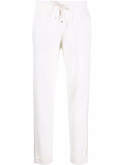 Colombo Elasticated Drawstring-waistband Trousers In White