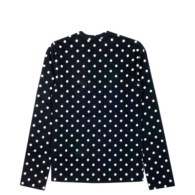 Shop Comme Des Garçons Play Polka Dot Ls T-shirt Black In Nero