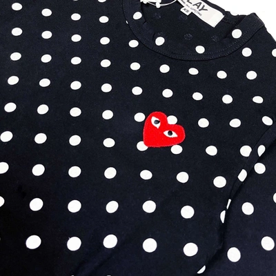 Shop Comme Des Garçons Play Polka Dot Ls T-shirt Black In Nero