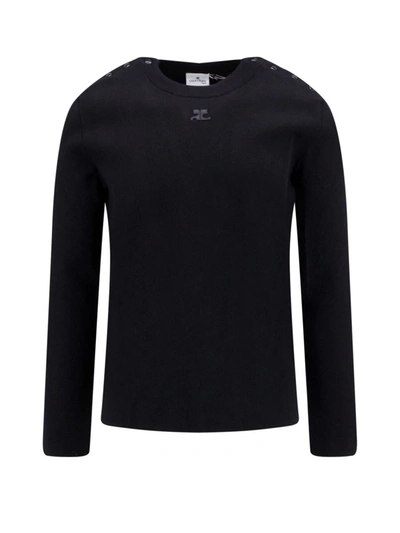 Shop Courrèges Sweater In Black