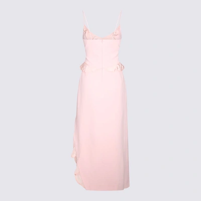 Shop David Koma Pink Viscose Blend Cami Dress In <p>pink Viscose Blend Cami Dress From  Featuring Thin Sleeves, Ruffled Details, Asymmetric
