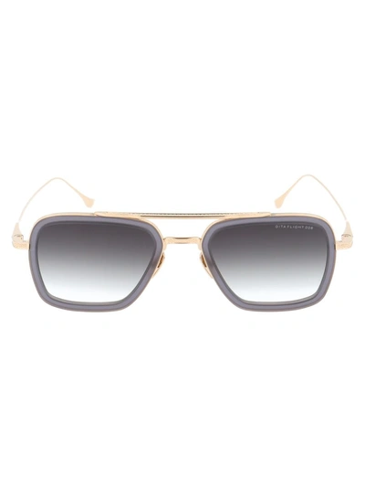 Shop Dita Sunglasses In Matte Grey Crystal - 12k Gold