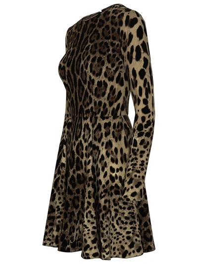 Shop Dolce & Gabbana Leopard Dress In Brown