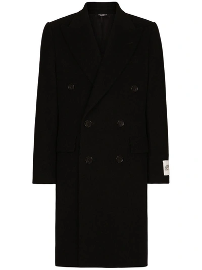 Shop Dolce & Gabbana Double-breasted  Coat In Black