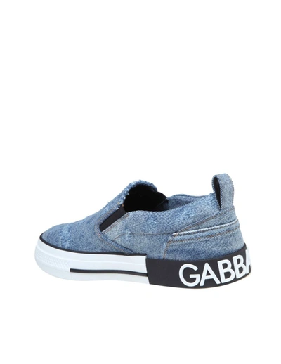 Shop Dolce & Gabbana Patchwork Denim Sneakers