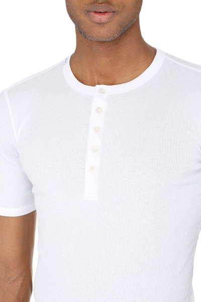 Shop Dolce & Gabbana Ribbed Cotton Crew-neck T-shirt In White