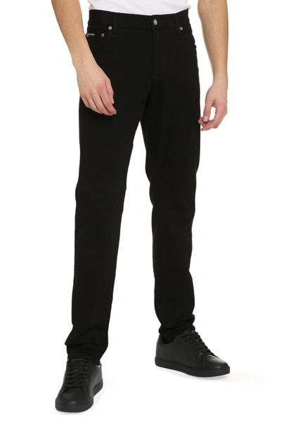 Shop Dolce & Gabbana Slim Fit Jeans In Black