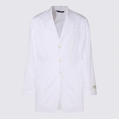 Shop Dolce & Gabbana White Cotton Blend Blazer