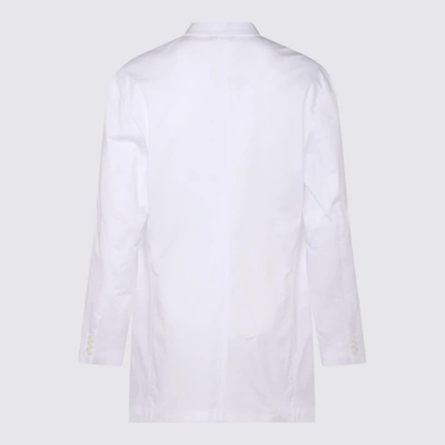 Shop Dolce & Gabbana White Cotton Blend Blazer
