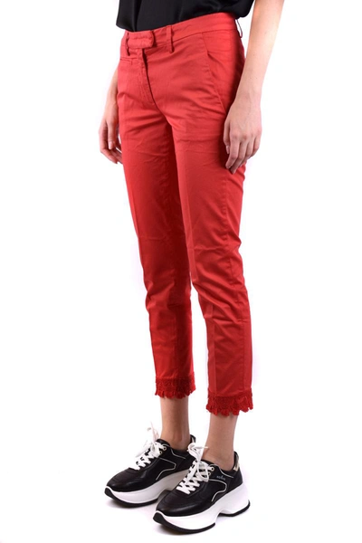 Shop Dondup Trousers In Red
