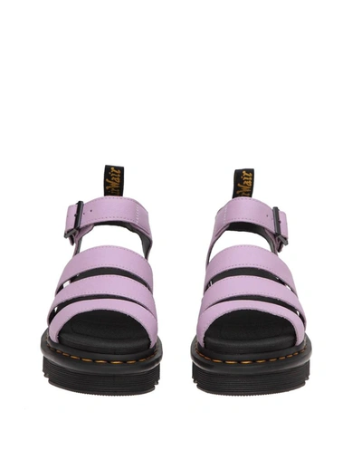 Shop Dr. Martens' Dr. Martens Dr Martens Blair Sandal In Tumbled Leather With A Waxy Finish In Lilac