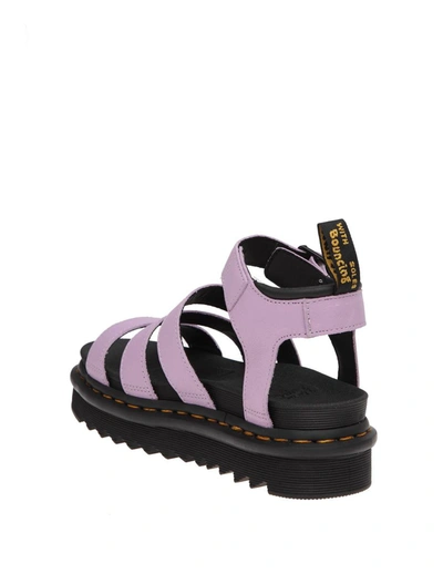 Shop Dr. Martens' Dr. Martens Dr Martens Blair Sandal In Tumbled Leather With A Waxy Finish In Lilac