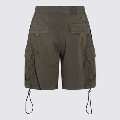 Shop Dsquared2 Dark Green Cotton Blend Cargo Shorts