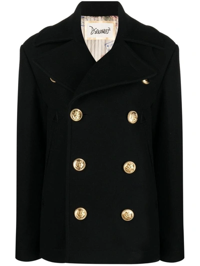 Shop Dsquared2 Double-breasted Jacket In Black