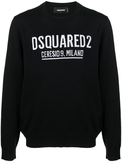Shop Dsquared2 Intarsia-logo Sweatshirt In Black