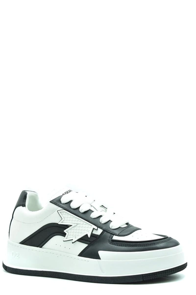 Dsquared2 Canadian Low Top Leather Sneakers In Multicolor