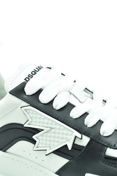 Dsquared2 Canadian Low Top Leather Sneakers In Multicolor
