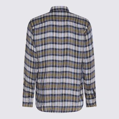 Shop Dsquared2 White And Green Check Linen Shirt