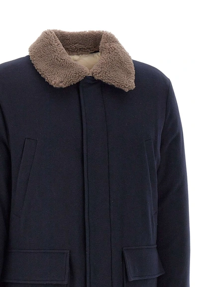 Shop Eleventy Wool Jacket In Blue