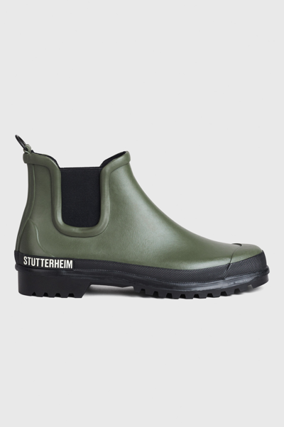 Shop Stutterheim Chelsea Rainwalker Green/black In Green,black