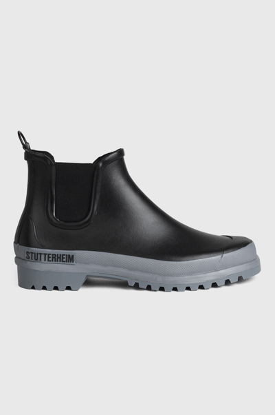 Shop Stutterheim Chelsea Rainwalker Black/grey In Black,grey