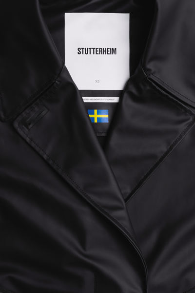 Stutterheim Mayfair Trench Coat In Black