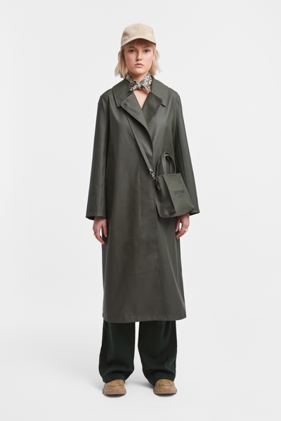 Shop Stutterheim Mayfair Trench Coat In Green