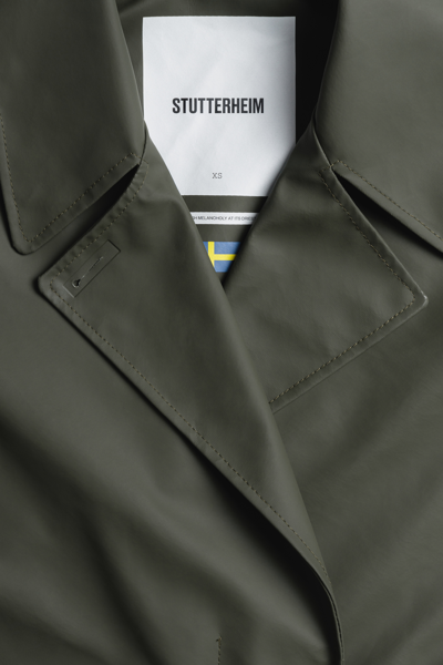 Shop Stutterheim Mayfair Trench Coat In Green