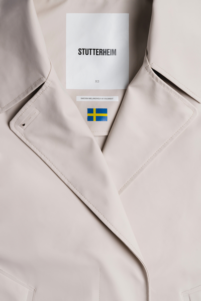 Stutterheim Mayfair Trench Coat In Light Sand