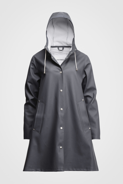 Stutterheim Mosebacke Raincoat In Charcoal