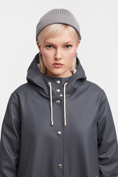 Stutterheim Mosebacke Raincoat In Charcoal