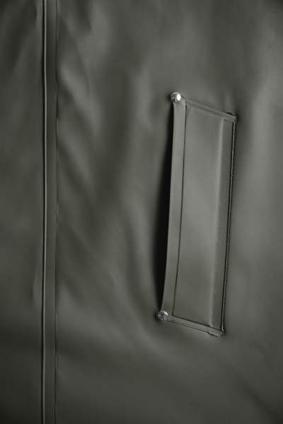 Stutterheim Mosebacke Suede Raincoat Jacket In Dark Green In Green