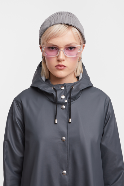 Stutterheim Mosebacke Raincoat Jacket In Charcoal In Charcoal