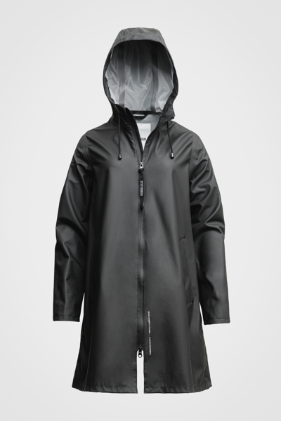 Stutterheim Mosebacke Lightweight Zip Raincoat In Black
