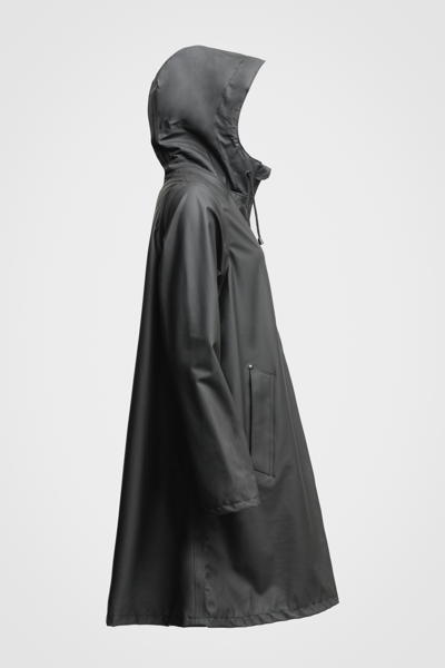 Stutterheim Mosebacke Lightweight Zip Raincoat In Black