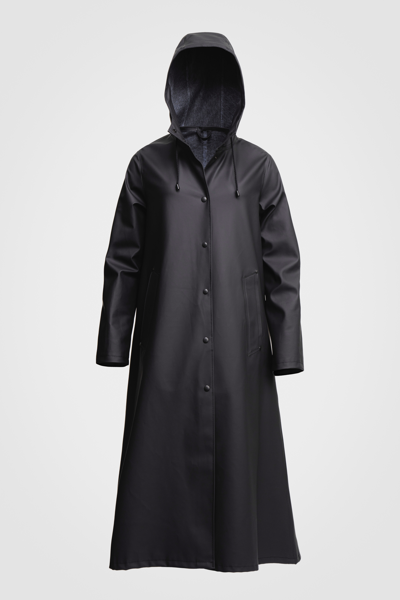 Stutterheim Mosebacke Long Raincoat In Black