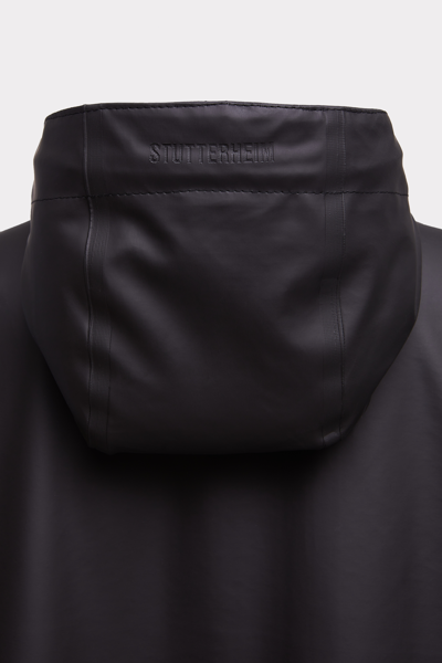Shop Stutterheim Mosebacke Long Lightweight Zip Raincoat In Black