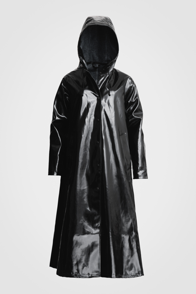 Shop Stutterheim Mosebacke Long Opal Raincoat In Black