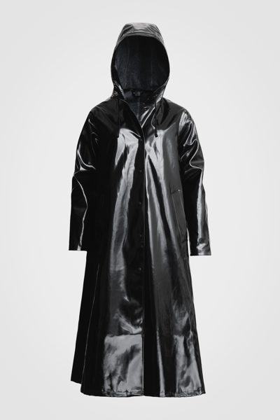 Stutterheim Mosebacke Long Opal Raincoat In Black