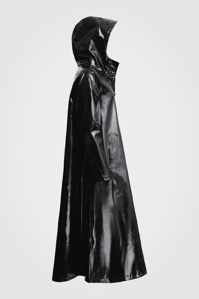 Shop Stutterheim Mosebacke Long Opal Raincoat In Black