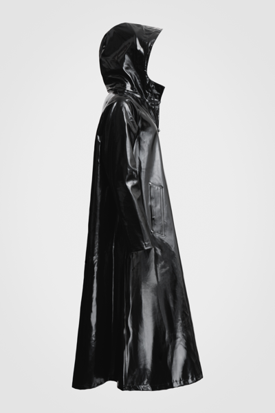 Stutterheim Mosebacke Long Opal Raincoat In Black