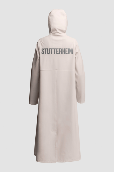 Shop Stutterheim Mosebacke Long Print Raincoat In Light Sand