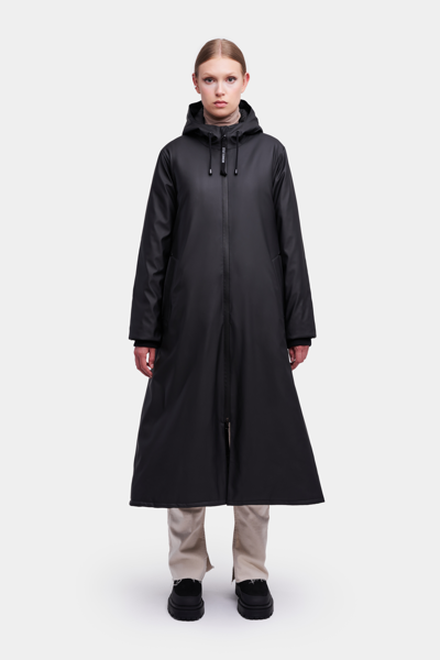Shop Stutterheim Mosebacke Long Winter Jacket In Black