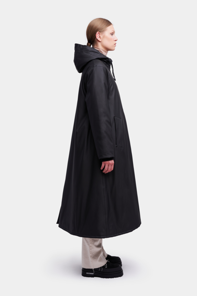 Shop Stutterheim Mosebacke Long Winter Jacket In Black