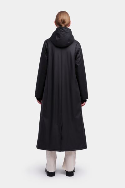 Shop Stutterheim Mosebacke Long Winter Jacket In Black