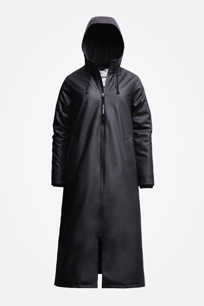 Shop Stutterheim Mosebacke Long Winter Jacket In Black