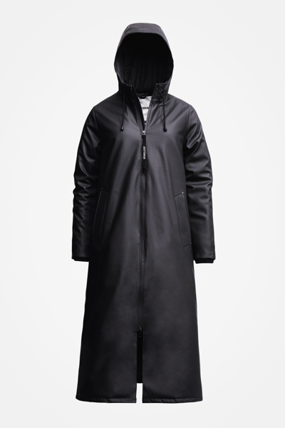 Stutterheim Mosebacke Long Winter Jacket In Black