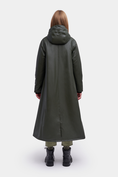 Shop Stutterheim Mosebacke Long Winter Jacket In Green