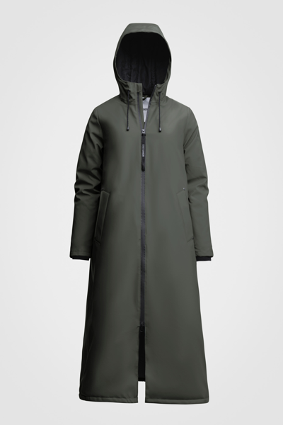 Shop Stutterheim Mosebacke Long Winter Jacket In Green