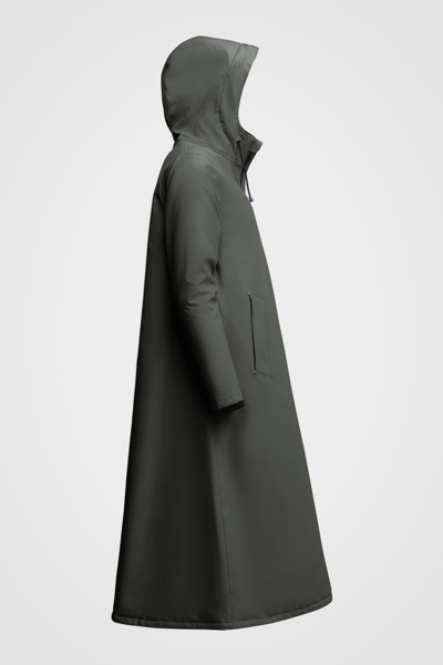 Stutterheim Mosebacke Long Winter Jacket In Green
